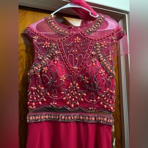 Elegant Embellished Pink Prom Dress